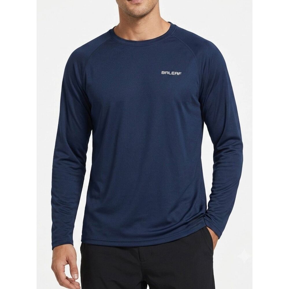 Versatile Moisture-Wicking Baleaf Navy Polyester Long Sleeve Crew Tee Size L Lar
